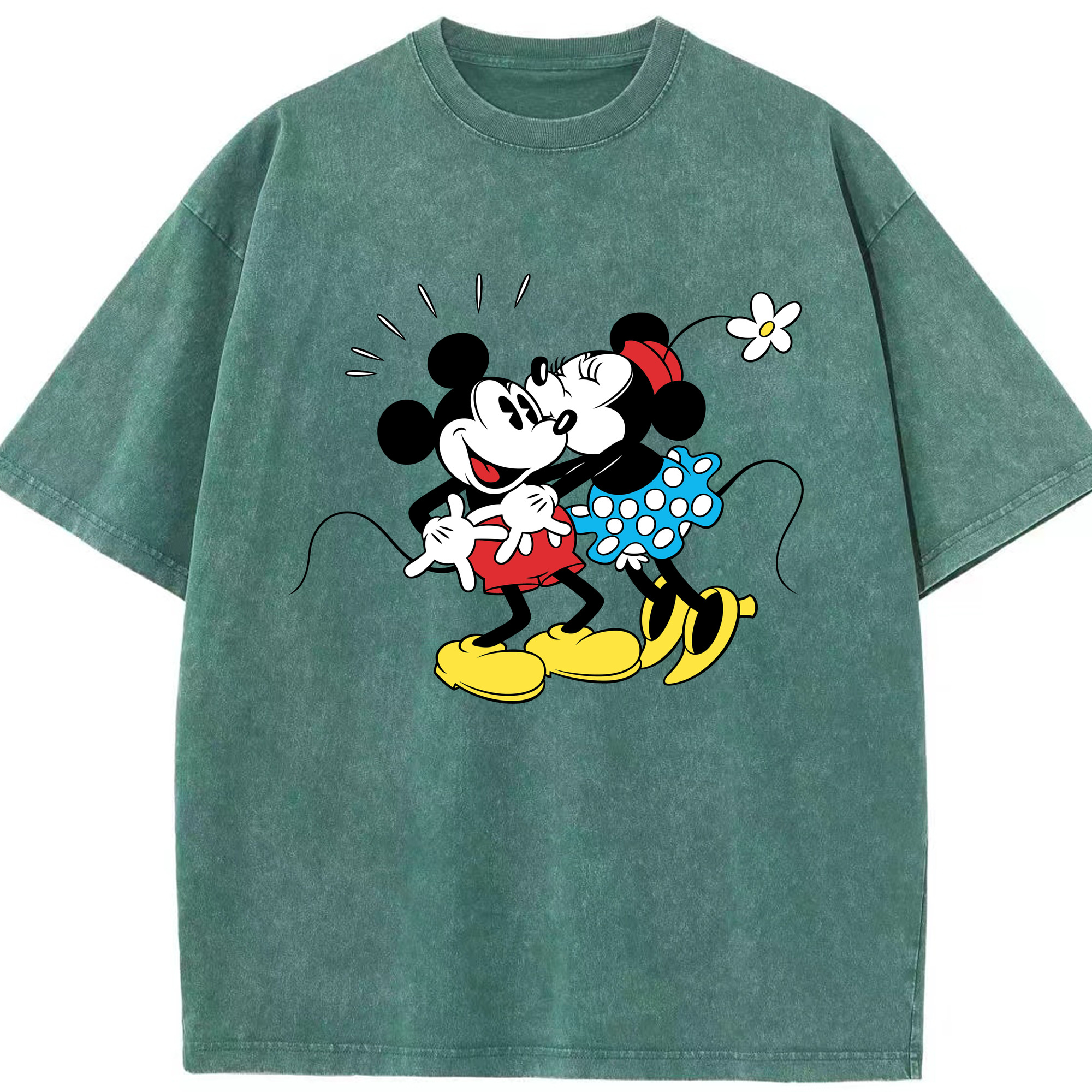 （画像用） ミッキーマウス Mickey Mouse 綿100% ヴィンテージ風 半袖Tシャツ（フロントプリント）